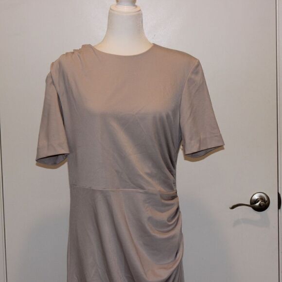 Alexia Admore Cream Short Sleeve Midi Dress Women Size XL - Picture 3 of 10